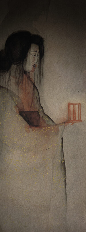 To show a ghost painting in Japanese style by Swedish artist Anna Sandberg.