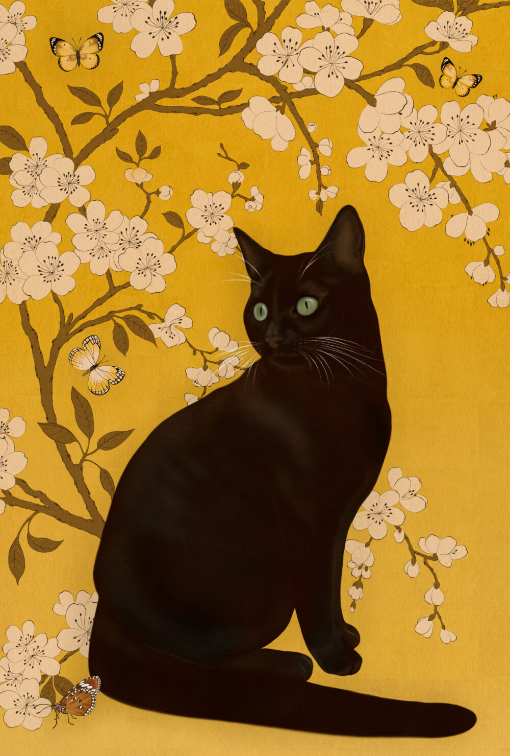 Yellow garden cat